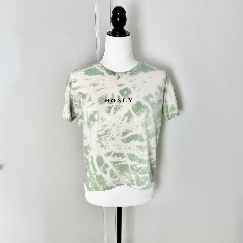 ✨Upcycled | NastyGal | Relaxed Honey Graphic T Shirt | Small Mint Green - Picture 5 of 12